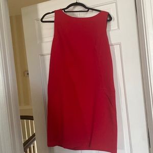 Red shift dress from LOFT with pockets and black back zipper